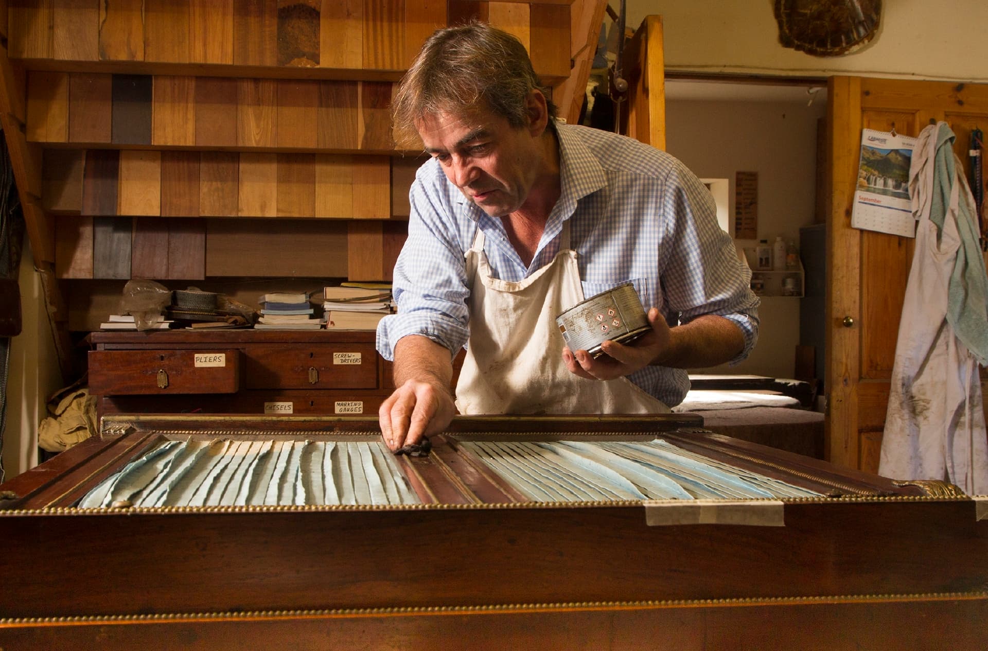 Jeremy Gow Master Antique Restorer at Pitscandly Farm Workshop