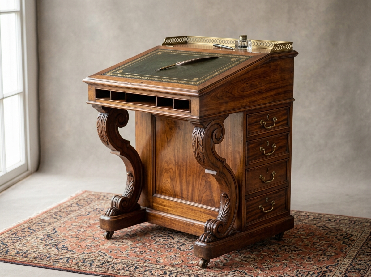 Victorian Rosewood Davenport Writing Desk